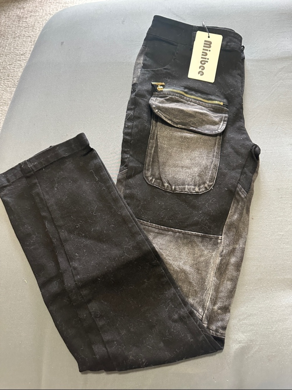 Minilee Men’s Slim Black Washed Utility Jeans